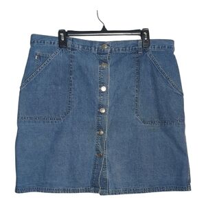 Vintage 1990's Sz 20 Denim Skirt By Quizz New York Button Up Y2K Indie Sleaze